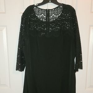 Anne Klein Black Dress with Lace Top